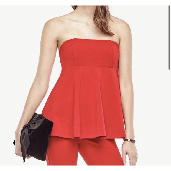 Ann Taylor Tops - NWT $69.50 Ann Taylor Red Strapless Flare Top Women's Size 10 Shirt